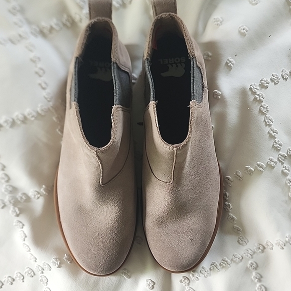 New SOREL Emelie II Chelsea Boots Size 8.5 Womens In Taupe - Picture 9 of 10
